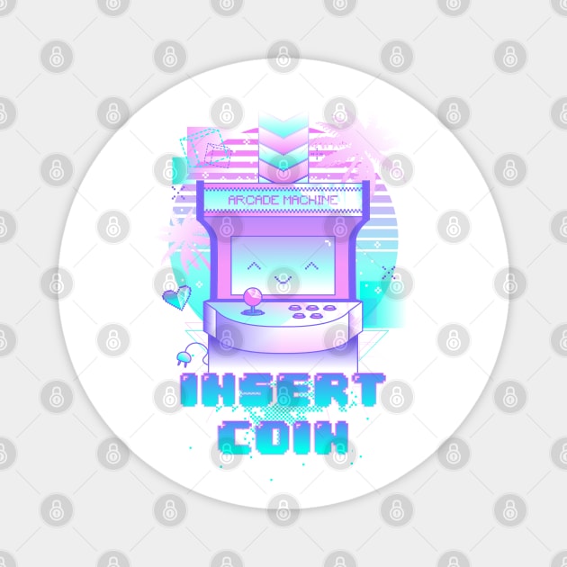 Vaporwave Arcade Machine Magnet by Donnie